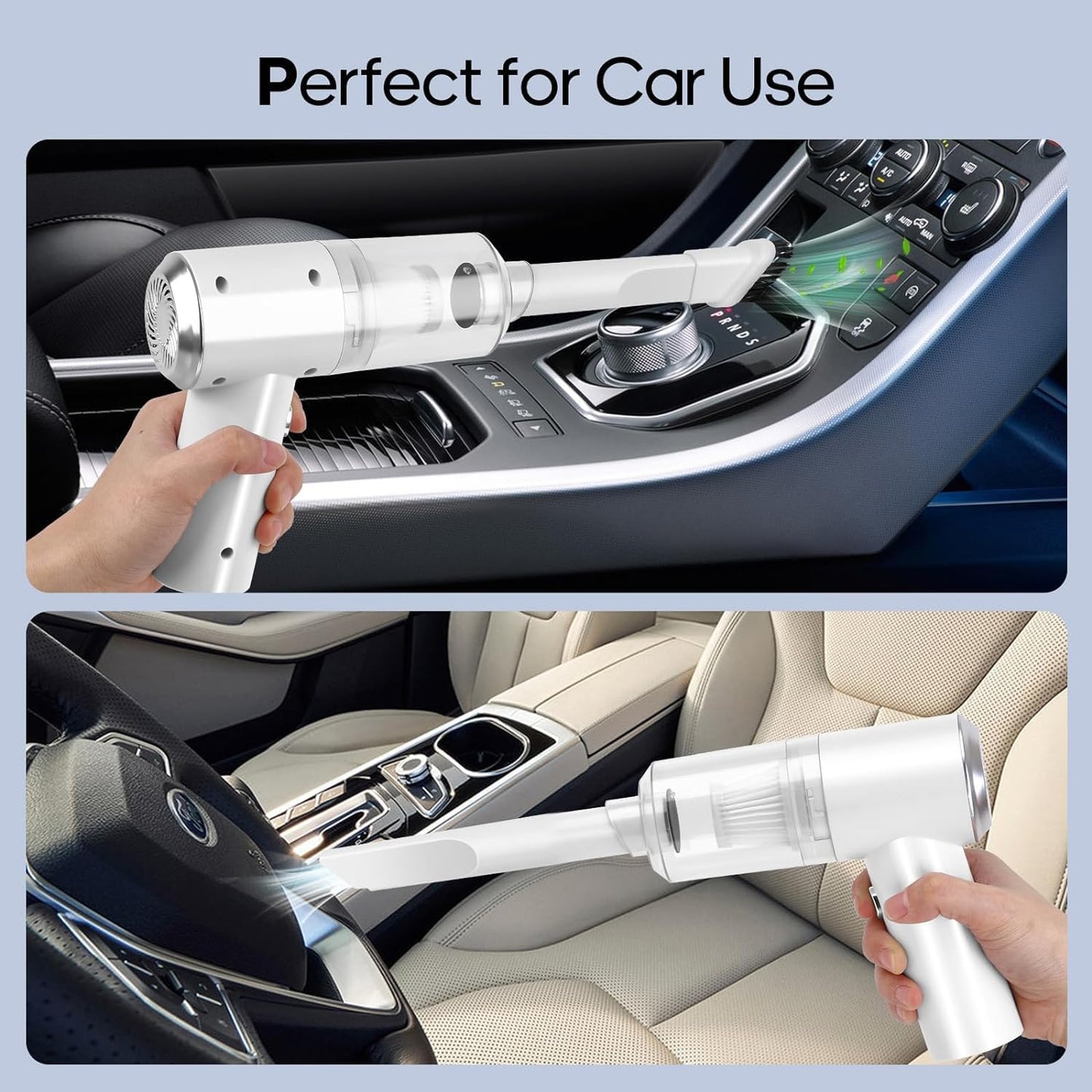 Mini Vacuum Cleaner for Car, 2 in 1 Wireless Handheld with Brushless Motor, High Power 120W Rechargeable