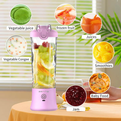 Portable Blender, Personal Blender for Shakes & Smoothies with 20 Oz Travel Cup, Mini Size Blender with 6 Blades, USB