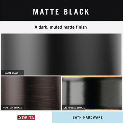 Delta Nicoli Toilet Paper Holder - Matte Black Pivoting Tissue Roll Holder for Bathroom Organization