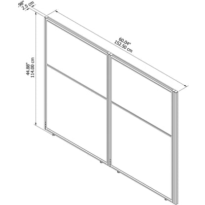 Bush Business Furniture Easy Office White 60W x 45H Panel with Corner Connector, Silver Gray Fabric