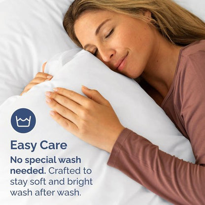 King Pillow Cases by [Brand Name] - Ultra Soft Hotel Quality Covers | Wrinkle-Free, Stain Resistant - 2 Piece Set - White