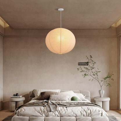 Fivemengo Large Rice Paper Pendant Light Kit, 20in White Globe Paper Lantern Lights, E26 Base, Japanese Hanging Lantern Lamp Japandi Chandelier for Dining Room Bedroom Office Living Room