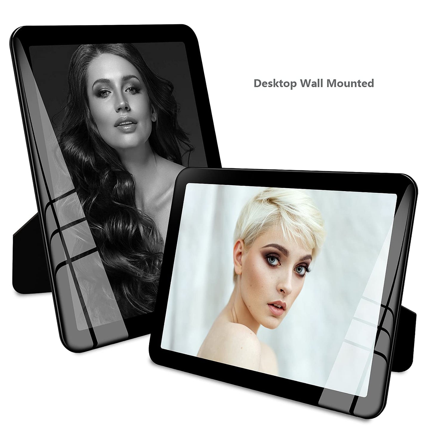Bluesun 5x7picture frame, glass frame clear, hanging picture frame, Matted for wall and tabletop Decor (5x7, Black)