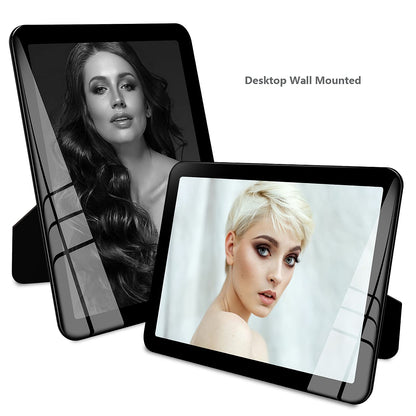 Bluesun 5x7picture frame, glass frame clear, hanging picture frame, Matted for wall and tabletop Decor (5x7, Black)