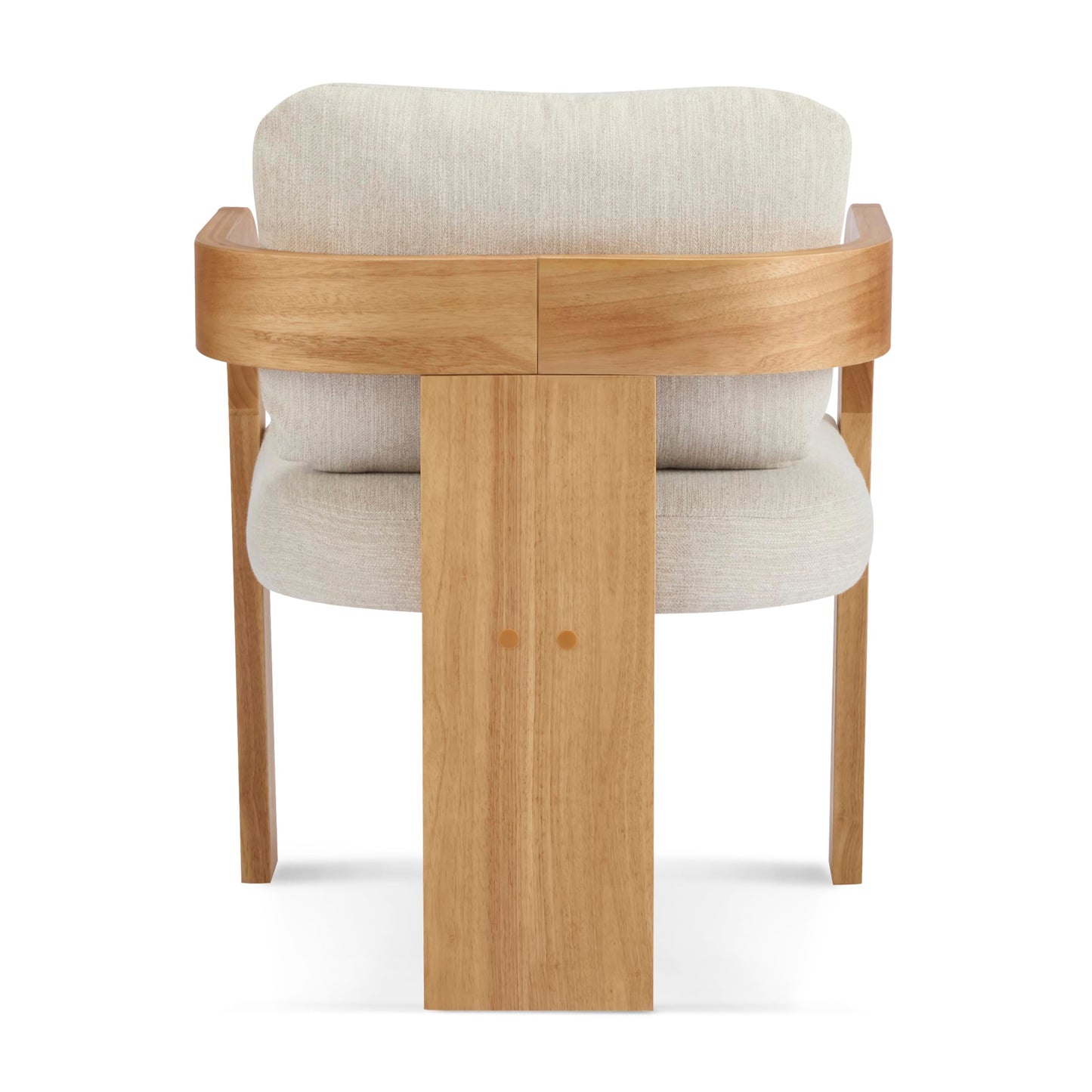 Christopher Knight Home Yorick Modern Dining Chair Set of 2 with Cushion, Solid Wood Dining Room Armchair Set, Curved Backrest Kitchen Side Chair, Living Room Comfy Extra Seat, Natural+Beige