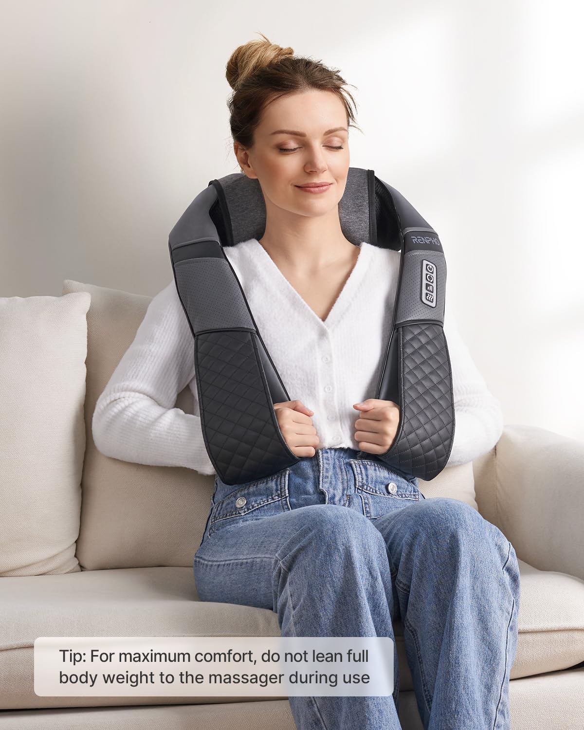 RENPHO Neck and Shoulder Massager with Heat [2025 Upgraded], Shiatsu Cervical and Back Massager, 3D Electric Deep Tissue Massage, True Relaxation for Neck and Shoulders, Birthday Gifts for Men