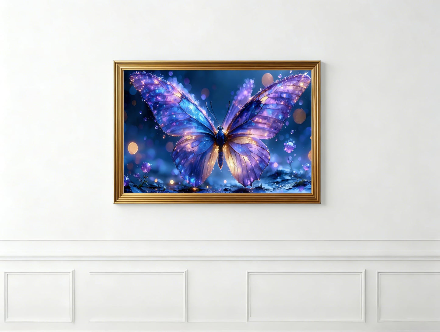 Gikboup Butterfly Diamond Art Kits Magical 5D Full Round Drill Diamond Painting for Adults Beginners, Perfect Relaxing Gift DIY Gem Art for Home Wall Decor 16"x12".
