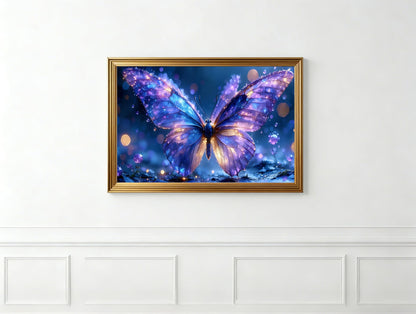 Gikboup Butterfly Diamond Art Kits Magical 5D Full Round Drill Diamond Painting for Adults Beginners, Perfect Relaxing Gift DIY Gem Art for Home Wall Decor 16"x12".