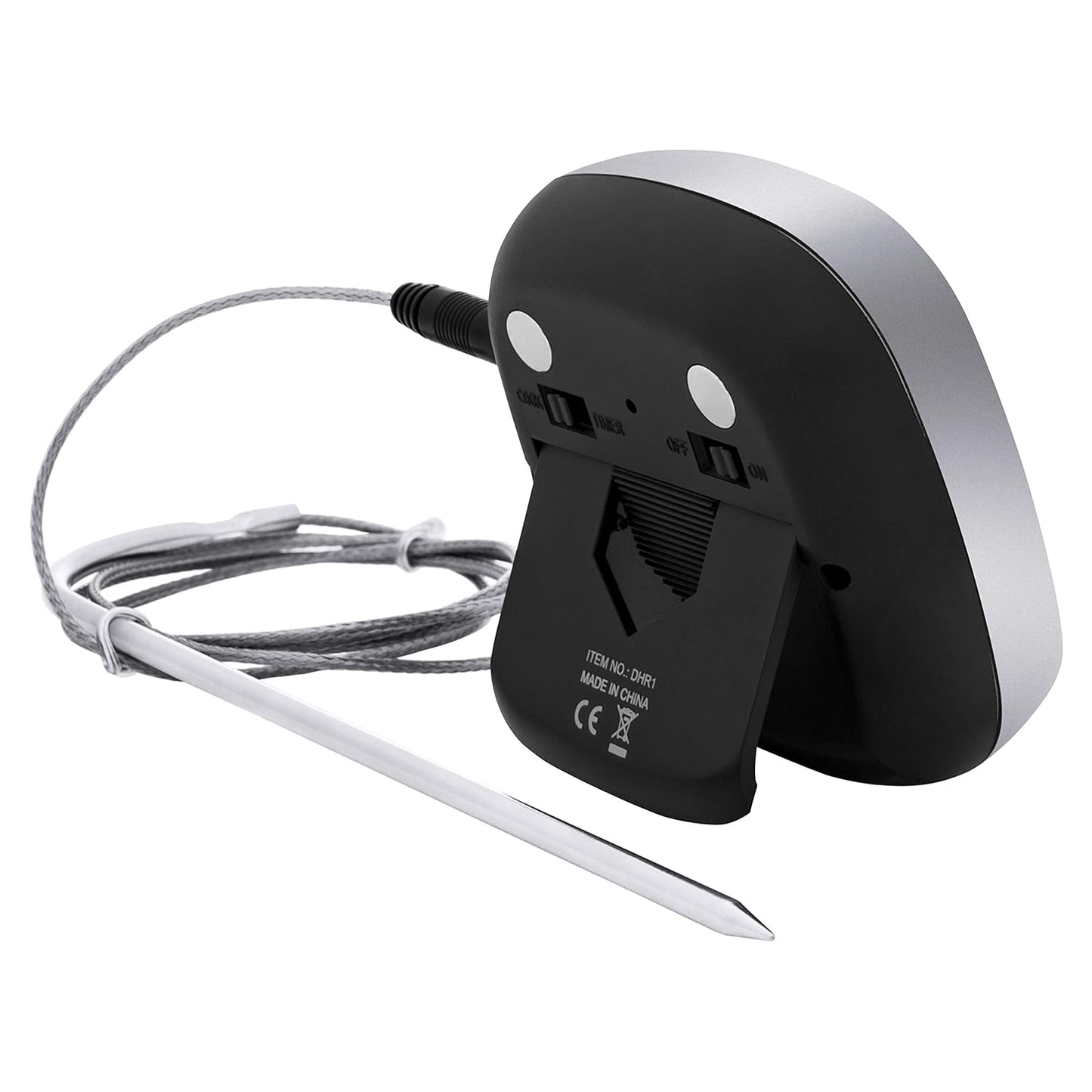 Escali Touch Screen LCD Display Digital Timer, Oven Safe Stainless Steel Probe, Black