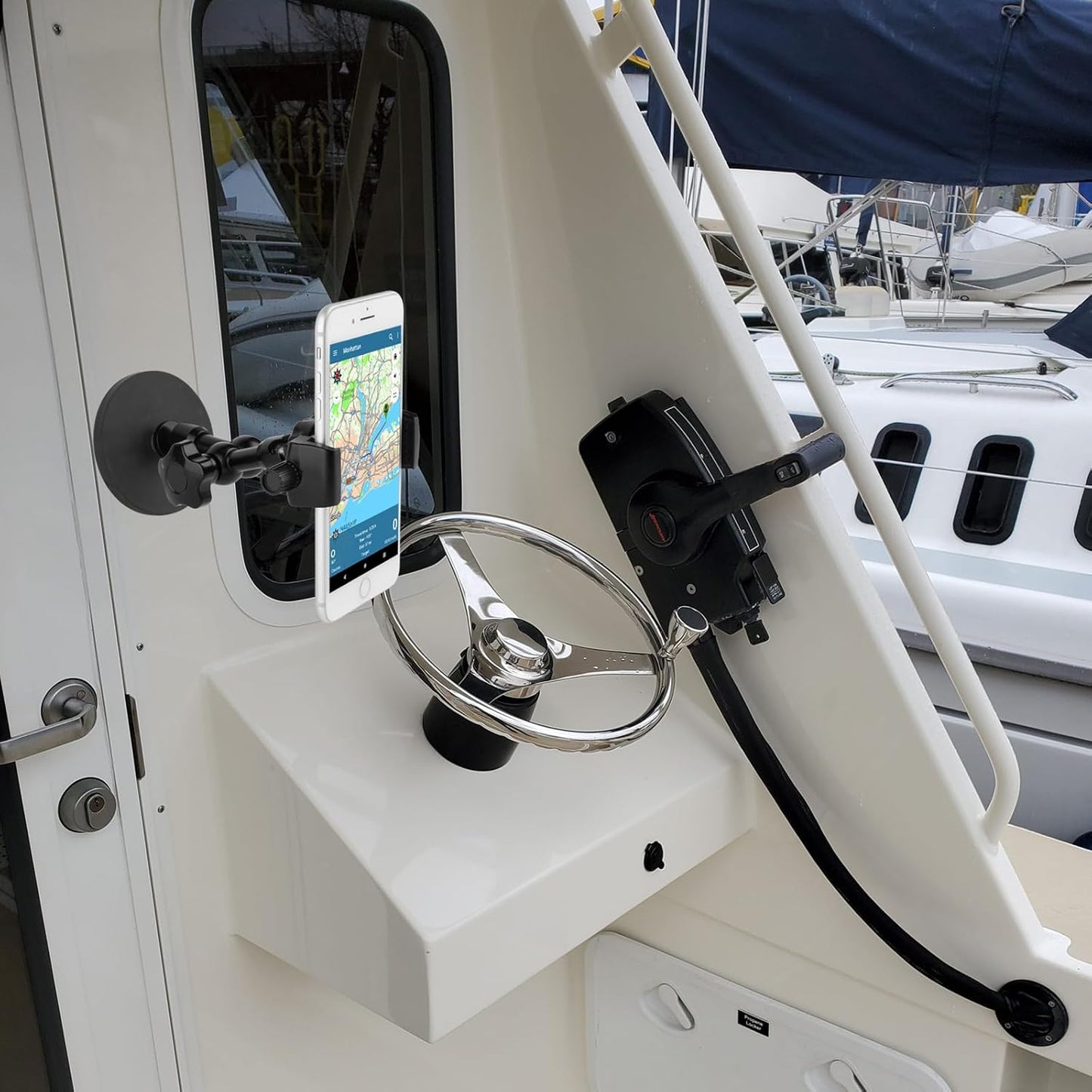 Magnetic Phone Holder,Heavy Duty Phone Mount for Truck/Tractor/Forklift/Boat/Motor Vehicles,Fit 3.5~7.5" iPhone/Nexus/Smartphone,360°Adjustable Arm 3.46" Magnetic Base