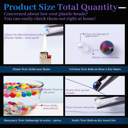2836 Pcs Glass Beads for Jewelry Making – High Shine, Faceted Cut Design Crystal Beads, Crystal Beads with Loose Beads, DIY Bracelet Necklace Earring Craft Kit with Organizer Box, AB Color