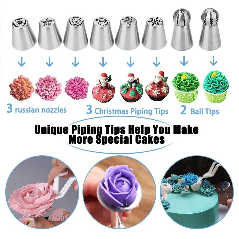 Cake Decorating Kit Cake Decorating Supplies, 515 PCS Baking Supplies Set with 3 Springform Pan Sets, 66 Icing Piping Nozzles, Cake Rotating Turntable, Piping Bags, Birthday Gifts for Mom Wife