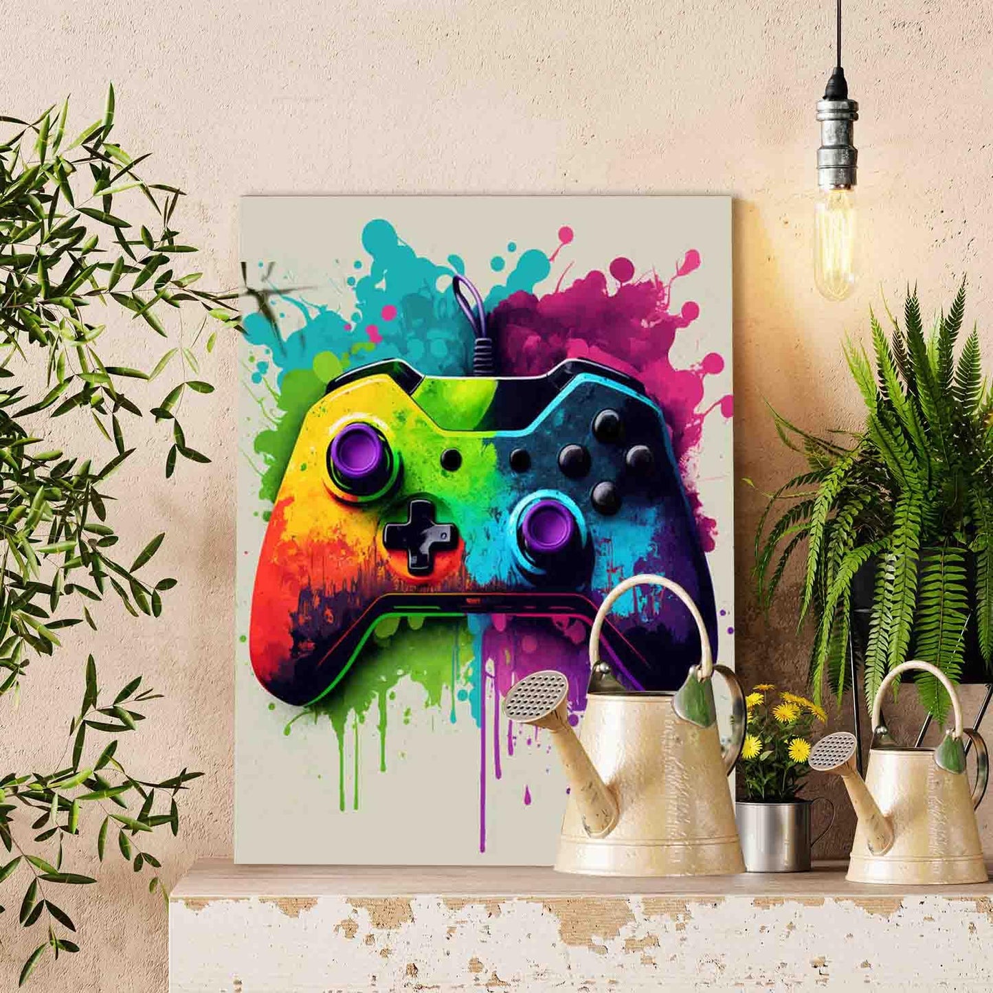 Aihonmin Paint by Number Kits 16 x 20inch Canvas DIY Oil Painting for Kids, Students, Adults Beginner with Brushes & Acrylic Pigment - Colorful Video Game(Without Frame)-Best Gamer Gifts