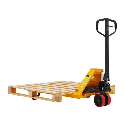 Aeqanta Pallet Jack 6600 lbs Capacity, 27" x 48" Forks, Heavy Duty Manual Pallet Jack Truck with Quiet PU Wheels, for Retail Showrooms, Epoxy Floors & Heavy Manufacturing