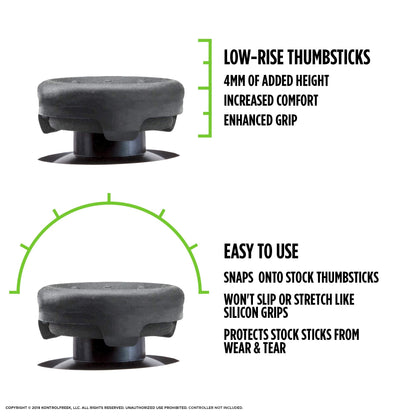 KontrolFreek Alpha Performance Thumbsticks for PlayStation 4 (PS4) and PlayStation 5 (PS5) Controller | 2 Low-Rise Concave | Black