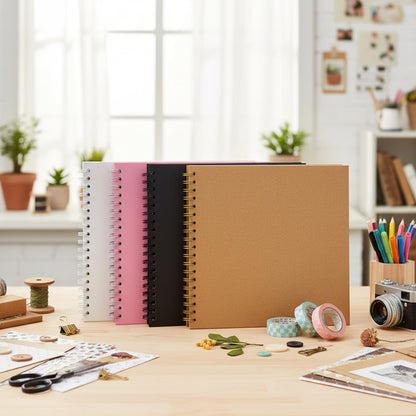 DIY Scrapbook Album 10x10 Inch 40 Pages (20 Sheets) – Hardcover Kraft Paper Photo Book, Blank Memory Scrap Book for DIY Crafts, Wedding, Anniversary, Black