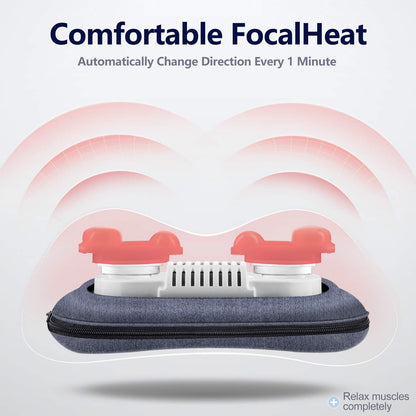 Mo Cuishle Electric Shiatsu Back Massager with Heat - Powerful 3D Kneading for Neck, Shoulder, Lower Back Pain Relief - Ergonomic Design for Home, Office, & Car - Gifts for Women, Men, Mom & Dad
