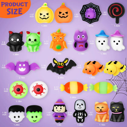 AuroTops 24 PCS Halloween Squishy Toys for Kids Halloween Party Favors Classies Character Squeeze Toys for Trick or Treat Gifts Bulk,Goodie Bags Stuffers for Kids Treat Bags Gifts Classroom Rewards