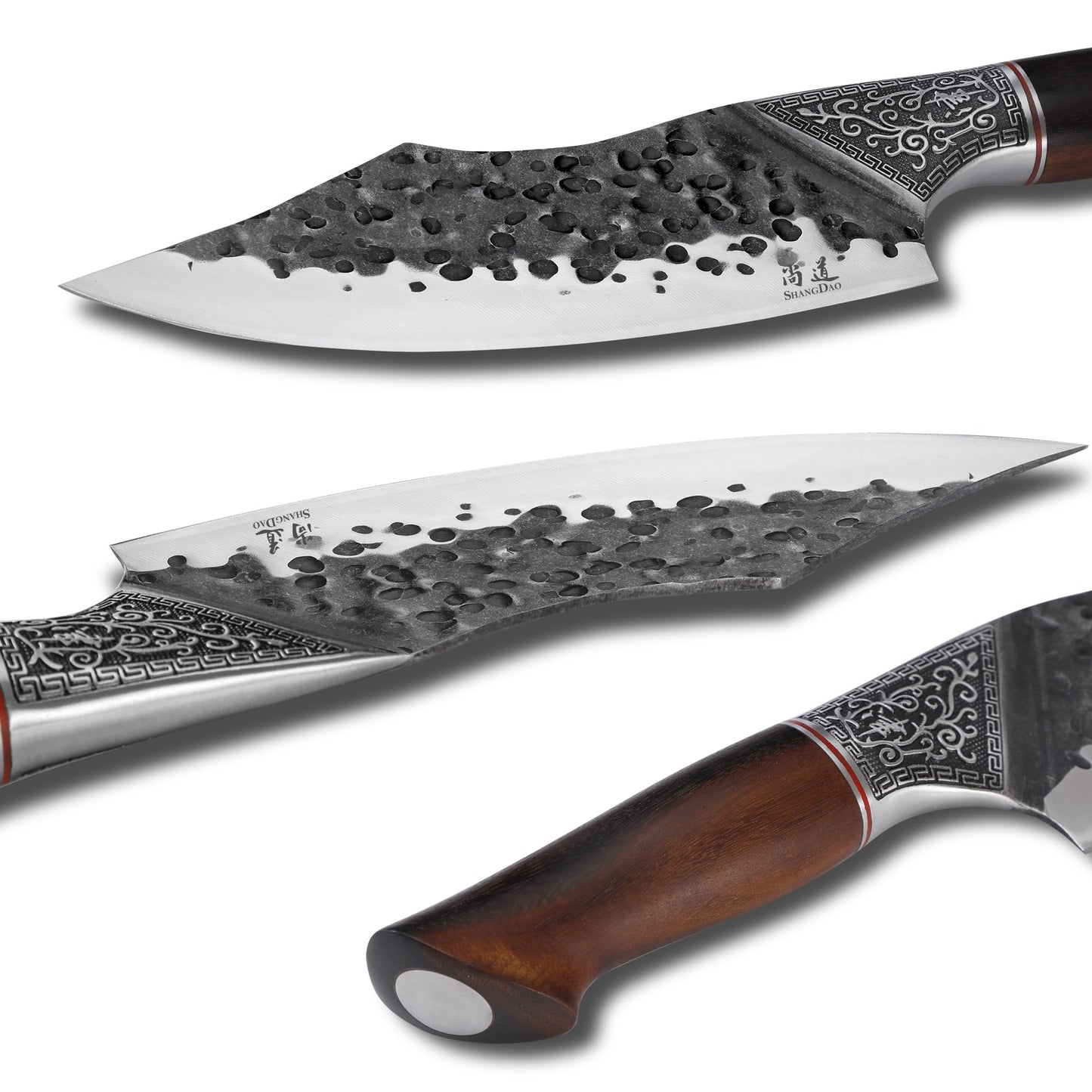 SHANGDAO 7" Chef Knife - Butcher Knife for Meat, Japanese High Carbon Meat Cleaver Knife, Hand Forged Meat Cutting Knife, Ultra Sharp Kitchen Knife for Home, Camping BBQ Cooking Knife