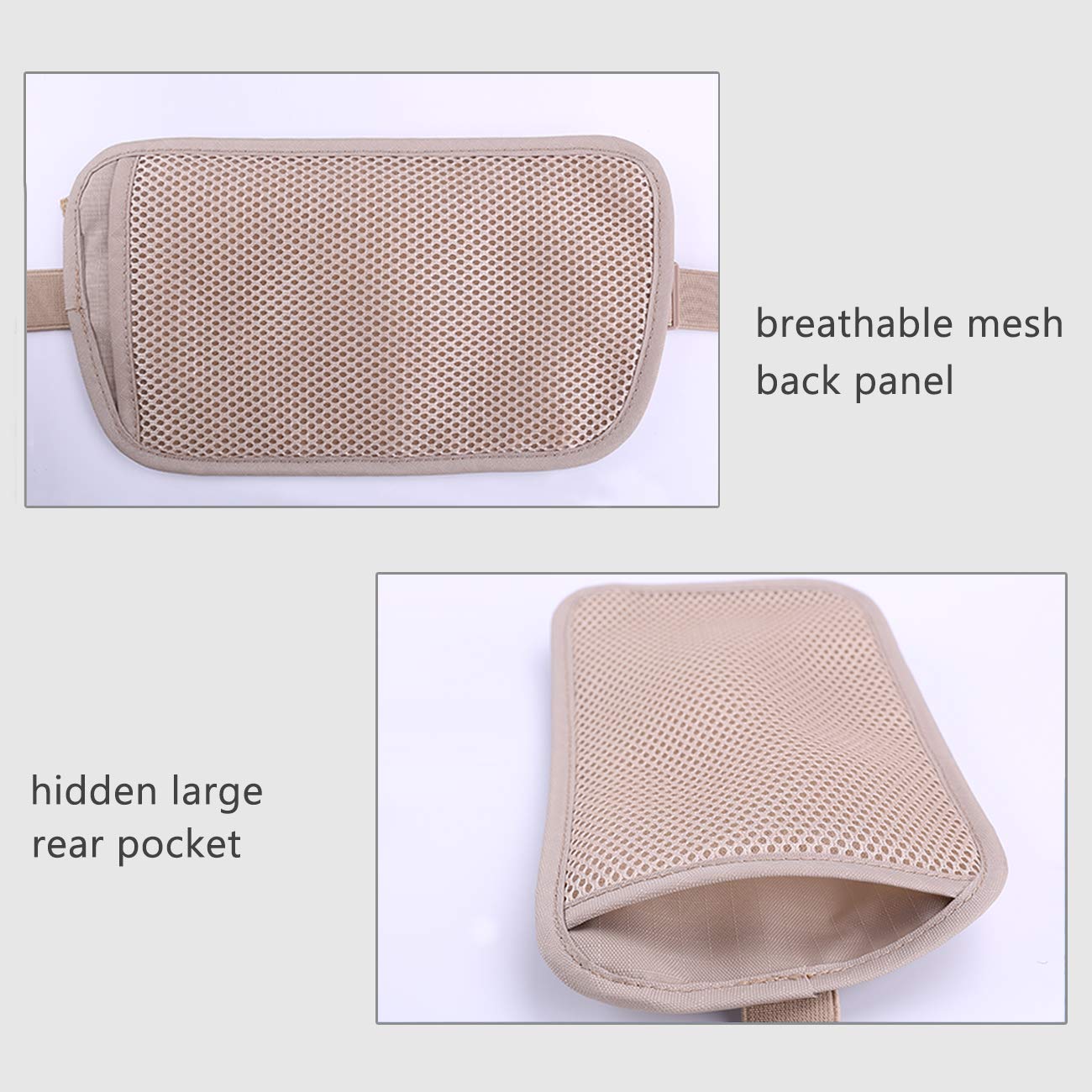 Money Belt for Travel, Slim RFID Blocking Women and Men Hidden Travel Pouch Under Clothes, Passport Holder Protect Cash, Documents, Credit Card, Bonus 2 RFID Sleeves