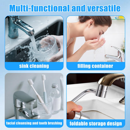 Rotatable Sink Faucet Aerator Extension, Universal Rotating U-Shaped Faucet Extender with Washers 2 Modes Adjustable Flexiflow 1080° Rotating Tap Spray Head Adapter for Kitchen & Bathroom Upgrade
