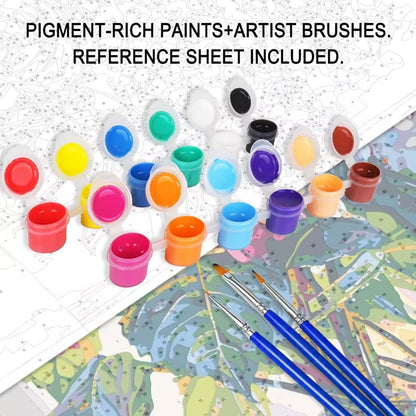 Tucocoo Orange Flowers in a Floral Pot Paint by Numbers Kits 16x20 inch Canvas DIY Oil Painting for Kids, Students, Adults Beginner with Brushes Acrylic Pigment Neo-Pop Style Painting(Without Frame)
