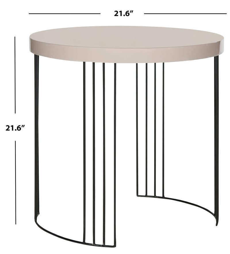 Safavieh Home Collection Kelly Mid-Century Modern Taupe and Black Side Table