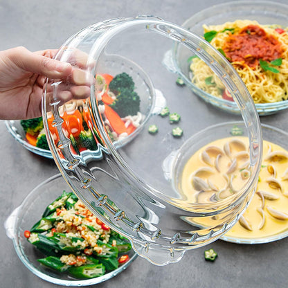 Round Glass Pie Pans, 1 Pack, 7in Clear Baking Dishes with Handles for Apple Pie, Pumpkin Pie, Salads