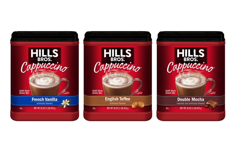 Hills Bros. Cappuccino Mix – Rich, Frothy Coffeehouse-Tasting Instant Drink Mix – Quick and Easy Preparation – Perfect for Hot & Iced Drinks & Creaming Coffee – Starter Variety Bundle, 3 Packs of 16oz