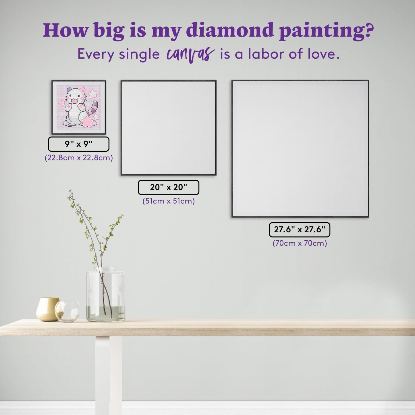 DIAMOND ART CLUB Candi Cat Diamond Painting Kit, Fun DIY Crafts for Adults, Round Diamond Art Canvas, 9" x 9" (22.8 cm x 22.8 cm)