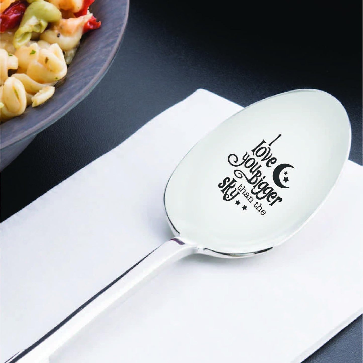 Engraved Spoon for Friendship Day, Daddy's Gifts, I Love You Bigger Than the Sky Spoon, 7 inches