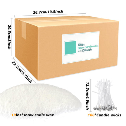 10 lb Pearl Wax Sand DIY Set with 100 Wicks, Reusable, Continuous Burning, Unscented Candle Powder, Designed for Handmade Candles, Wedding Celebrations and Party Decorations