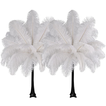 Natural White Ostrich Feathers Bulk 40 Pack, 10-12 in, 8-10 in (20 Pcs Each), for DIY Vase Craft Wedding Party Centerpieces Christmas Decoration