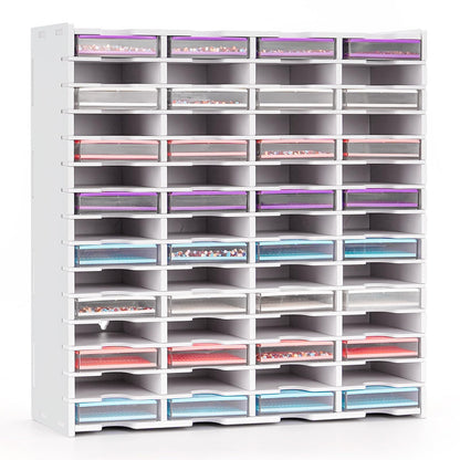 Krafetto 60 Grids Diamond Painting Tray Organizer Holder, Diamond Art Trays with Lid Storage Tower, Wall-Mountable Tray Containers Shelves (Trays are Not Included)