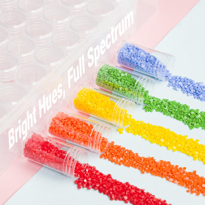 Resin Square Diamond Beads 90000pcs With Storage Containers for Painting Kits, 60 Colors Drills and Art Tools - Diamond Painting Accessories