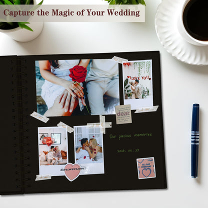 DIY Scrapbook Album 10x10 Inch 40 Pages (20 Sheets) – Hardcover Kraft Paper Photo Book, Blank Memory Scrap Book for DIY Crafts, Wedding, Anniversary, Black
