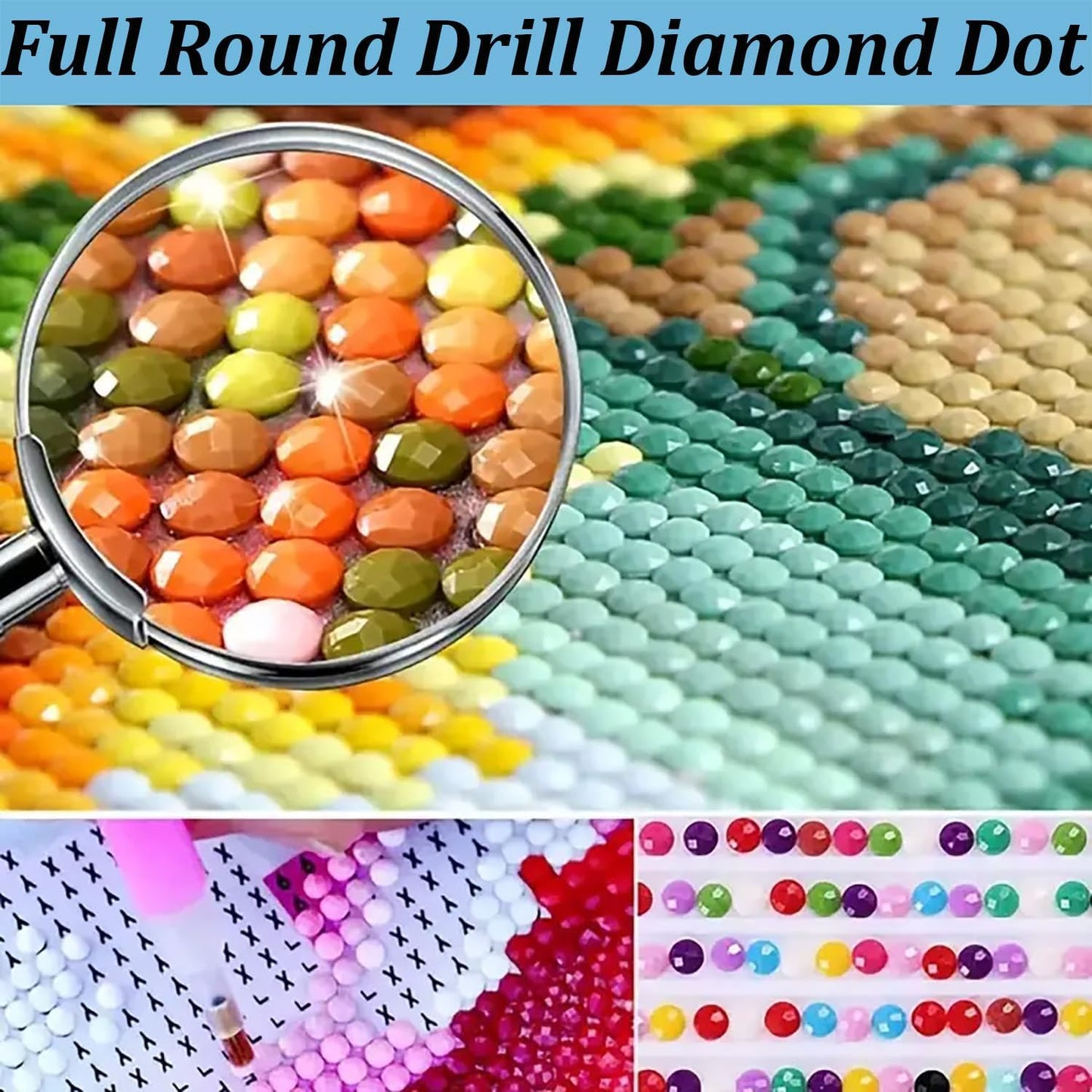 DIY Tractor Deer Diamond Painting 12x16 Inch, Full Round Drill Kits Mosaic Art for Adults Relax & Home Wall Decor Festival Gift 692