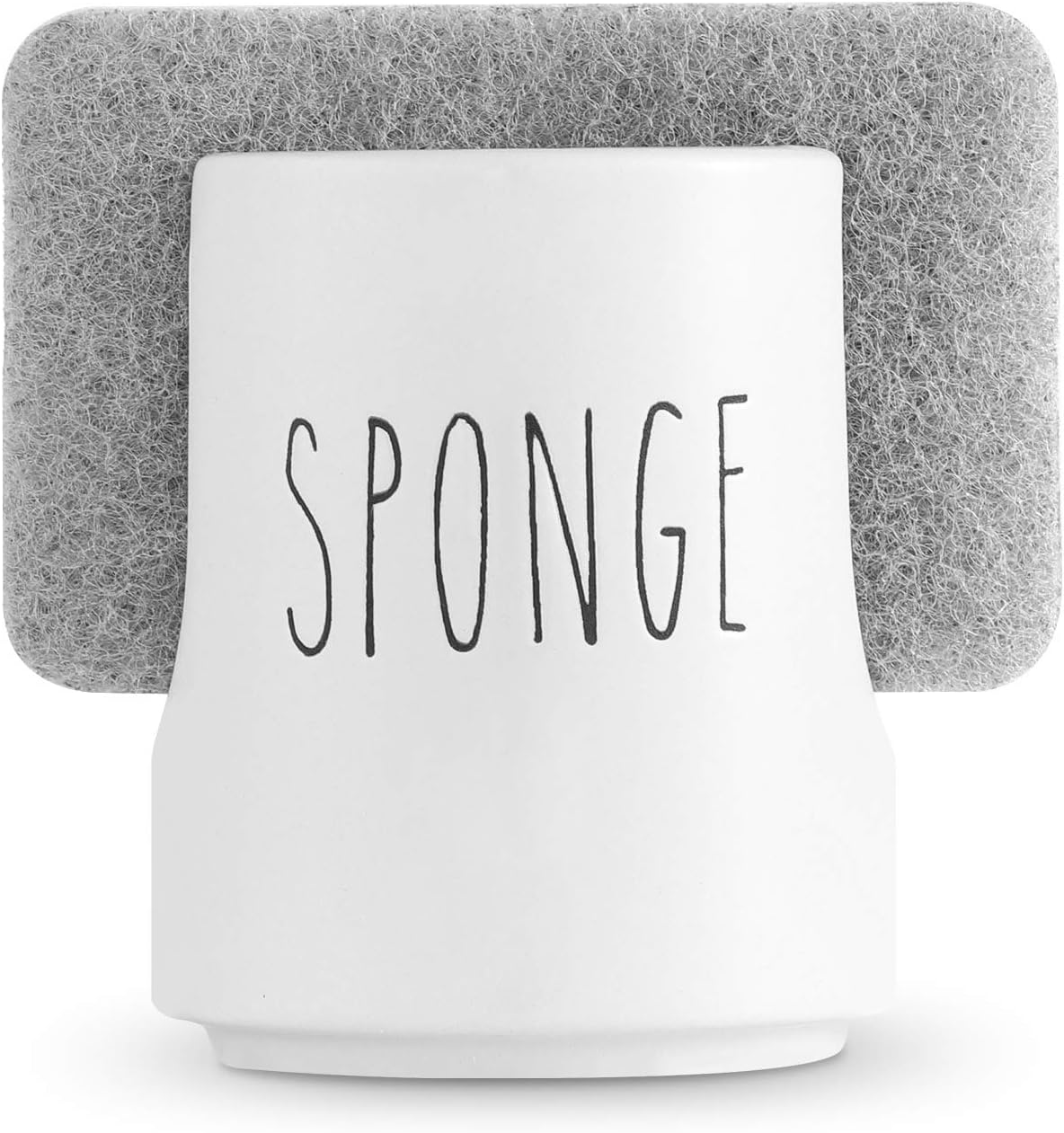 White Ceramic Sponge Holder for Kitchen Sink – Cute Farmhouse Sink Caddy Organizer – Sponge Rest for Countertop
