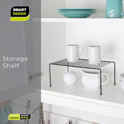 Smart Design Cabinet Storage Shelf Rack, Set of 6, Medium, 8.5 x 13.25 Inch, Non-Slip Feet, Steel Metal Frame