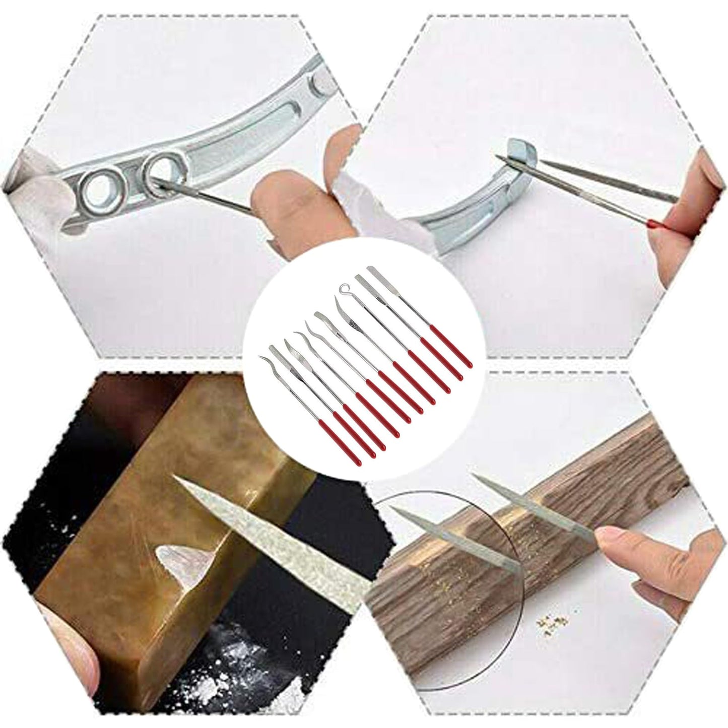 XAQISHIRE 10pcs Mini Heteromorphic Diamond Needle Files,Packed in Synthetic Leather Case,for high Precision Sanding Work on Wood,Plastic,Metal and Jewelry Carving