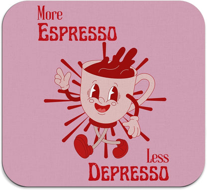 More Espresso Less Depresso Coffee Mat, Hot Pink Espresso Bar Accessories for Countertops
