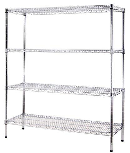 Regal Altair 24" Deep x 48" Wide x 74" High 4 Tier Chrome Wire Shelving Kit | NSF Commercial Storage Rack Unit