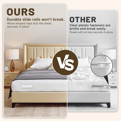 Bed Sheet Holders for Corners - 8Pcs USA Patented Heavy Duty Fitted Bedlock Sheet Holders Keep Sheets Firm & Tight,Secure All Mattress Edges and Corners,No Loose Sheets,Easy Installation