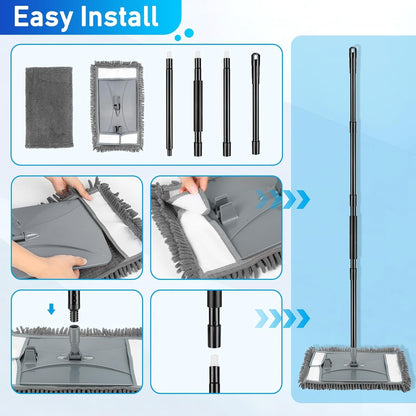 19" Wall Cleaner Mop with Long Handle for Wall Ceilings Floor Cleaning