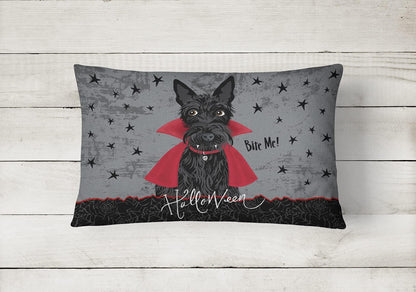 Caroline's Treasures VHA3037PW1216 Halloween Vampire Scottie Canvas Fabric Decorative Pillow, Indoor Outdoor