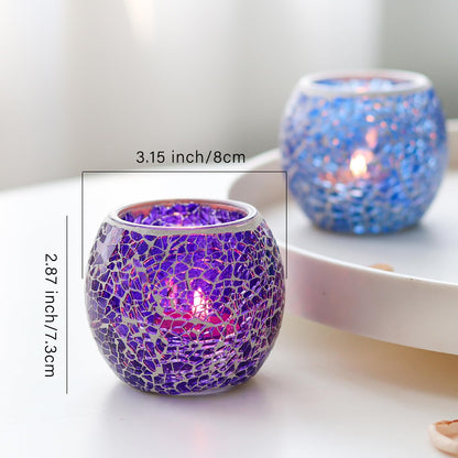Golden Yellow Glass Votive Candle Holder – Crackle Votive Style, Great for Table Centerpieces & Home Decor (1 Pack)