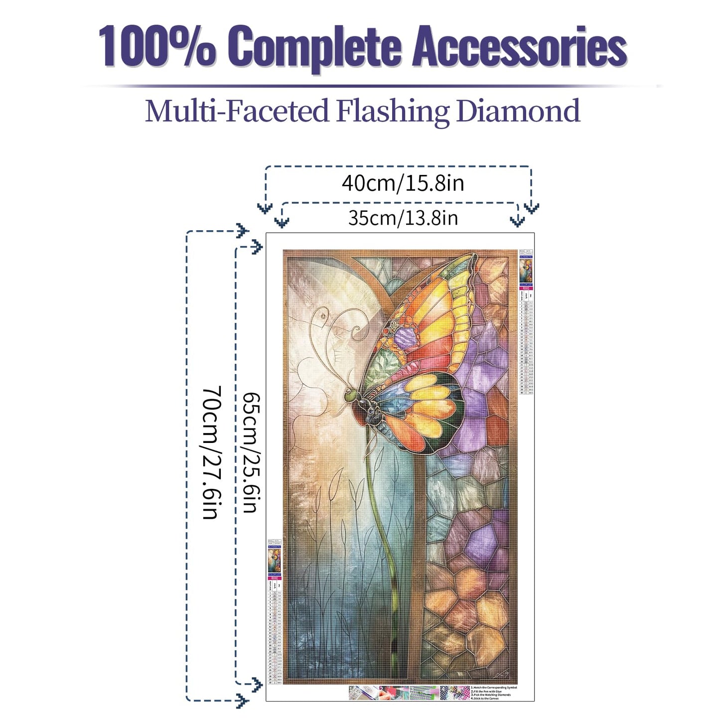YALKIN 5D Diamond Painting Kits for Adults, Large Diamond Art Kits Full Drill Diamond Painting Kit for Adult Beginners, DIY Crystal Picture Art for Home Wall Decor 40 x 70cm/15.7 x 27.6in