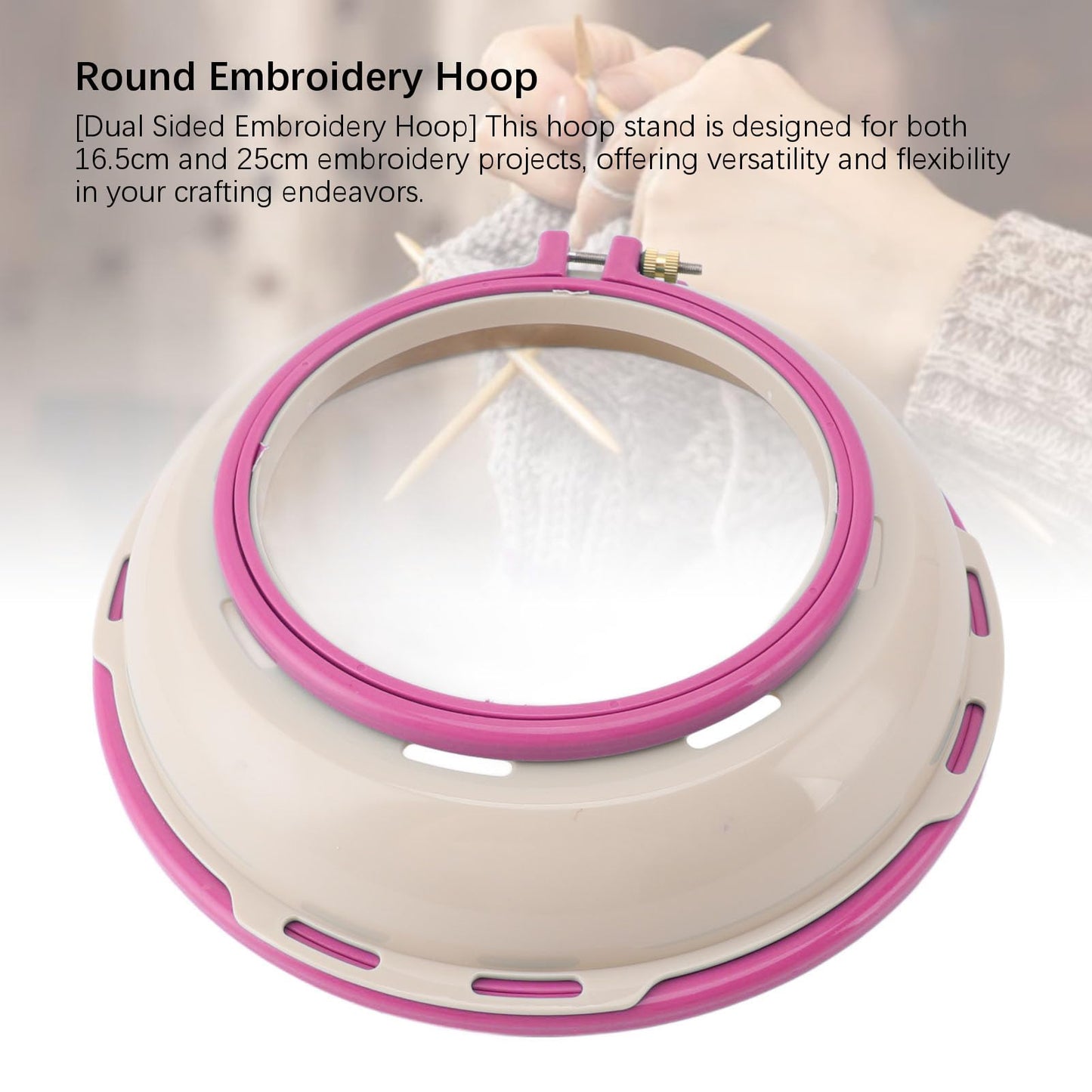 GLOGLOW Double Sided Embroidery Stand Hoop 6.5x9.8 Inch Square Punch Needle Frame Adjustable Cross Stitch Holder for Needlework Sewing
