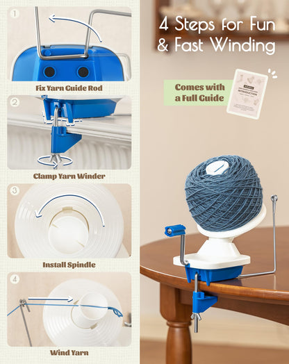 Adhafera Yarn Winder, Yarn Ball Winder for Crocheting, The Helper for Yarn Collection Lovers