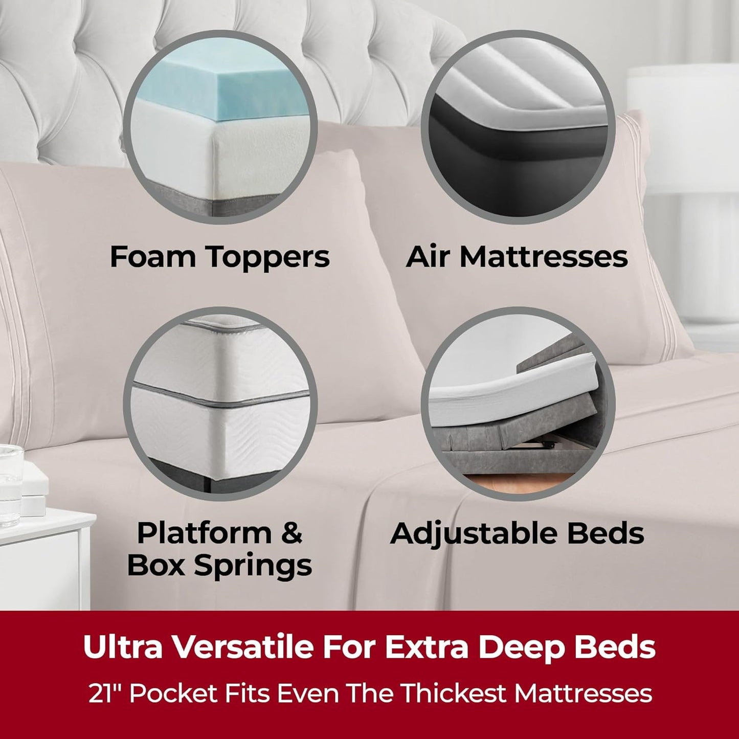 Mellanni Extra Deep Twin Sheets - Hotel Luxury Bedding Set | Ultra Soft, Cooling, Stain Resistant (Twin, Tan)